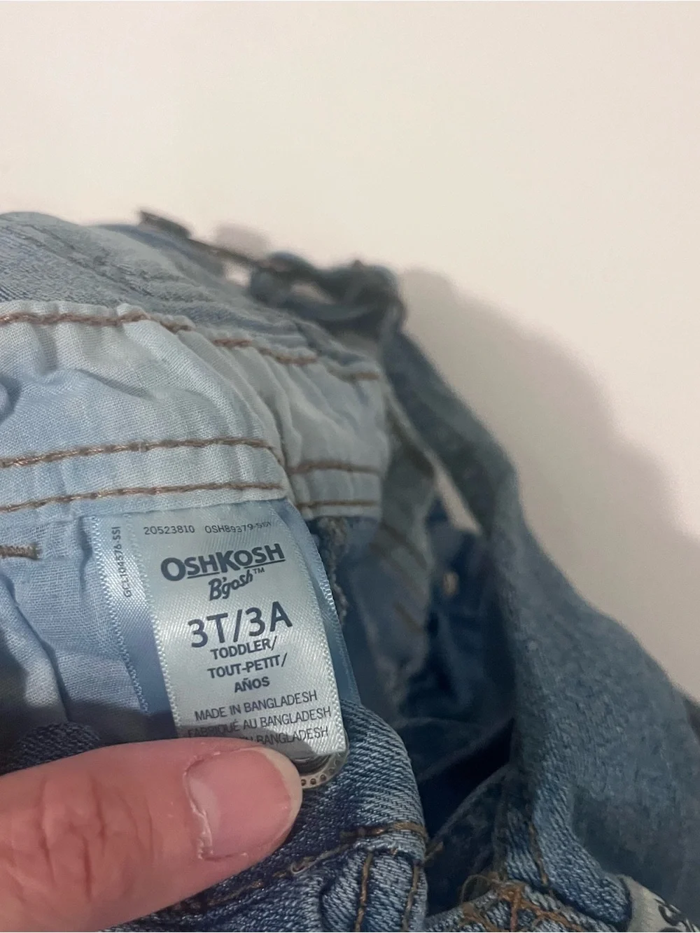 OshKosh B'gosh Toddler Girl Blue Denim Overalls with Floral Patch 3T